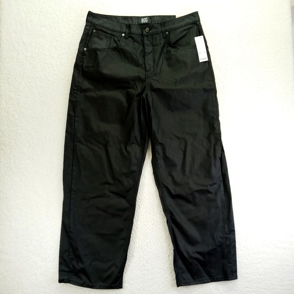 BDG Urban Outfitters Jeans Womens 34 Bella Baggy Black Faux Leather